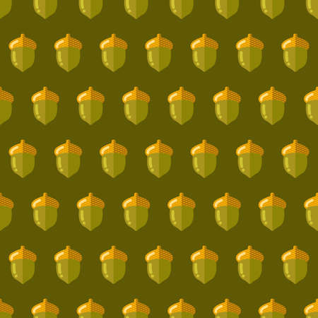 Acorn autumn fall seamless pattern vector nature backgroundのイラスト素材