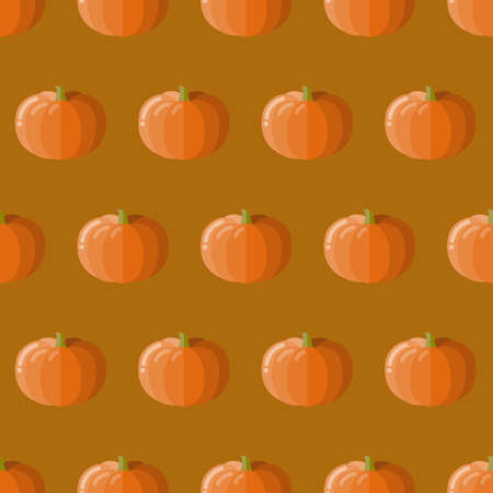 Halloween pumpkin autumn seamless pattern vector background flat designのイラスト素材