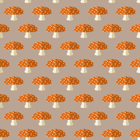 Mushrooms seamless pattern vector background flat designのイラスト素材