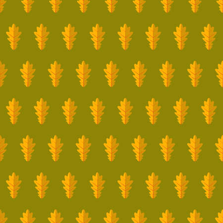 Autumn fall oak leaves foilage seamless background pattern vector setのイラスト素材