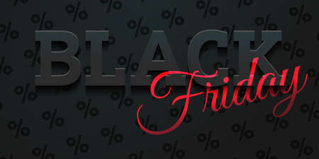 Black Friday sale lettering horizontal banner card vector backgroundのイラスト素材