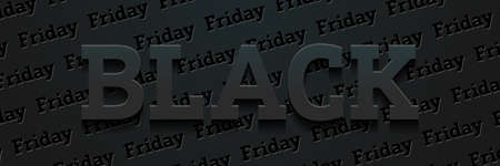Black Friday sale lettering horizontal banner card vector backgroundのイラスト素材