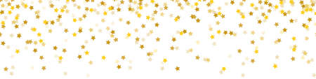 Falling golden confetti stars christmas seamless pattern backgroundのイラスト素材