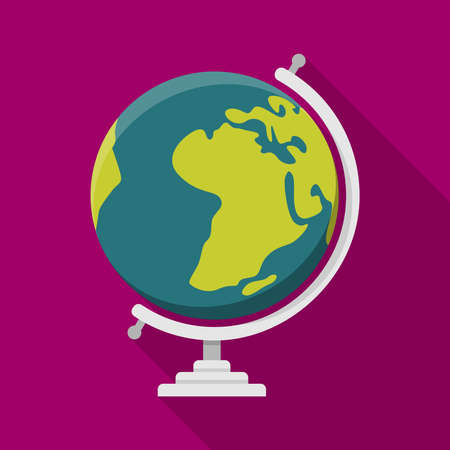 Globe geography flat design vector icon symbolのイラスト素材