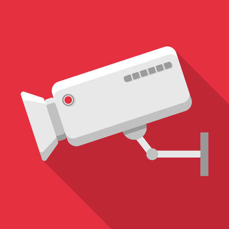 Surveillance camera flat design icon symbol vectorのイラスト素材
