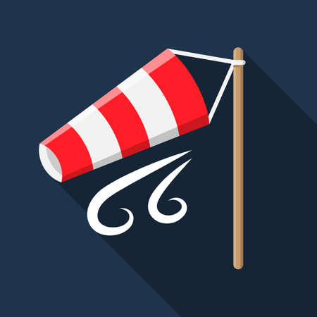 Wind storm flat design weather icon symbolのイラスト素材