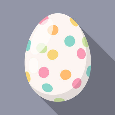 Painted colorful easter egg flat design iconのイラスト素材