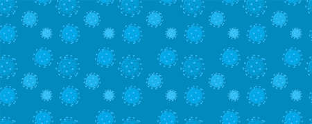 Corona virus covid-19 seamless pattern background vector blueのイラスト素材