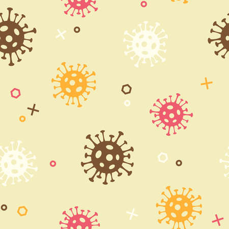 Corona virus illness disease seamless pattern background vectorのイラスト素材