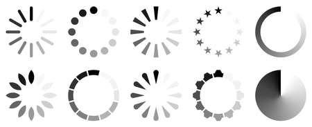 Loading icons symbols collection vector set isolated