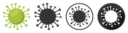Corona virus icon symbol set flat designのイラスト素材