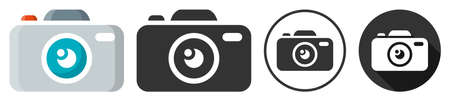 Photo camera icon symbol flat design set collectionのイラスト素材