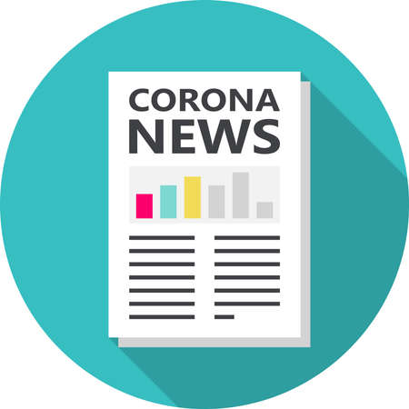 Corona news icon symbol flat designのイラスト素材