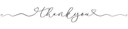 Thank you calligraphy font handwritten letter banner isolatedのイラスト素材
