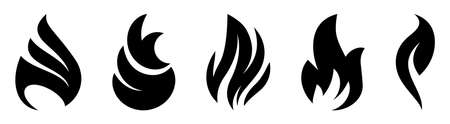 Fire flame icons symbolsのイラスト素材