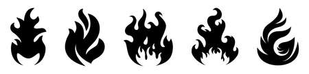 Fire flame icons symbolsのイラスト素材