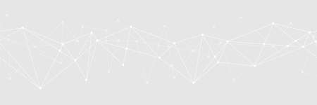 Abstract white geometric plexus technology seamless pattern banner backgroundのイラスト素材