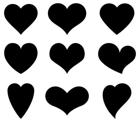 Heart shape icon symbol black collectionのイラスト素材