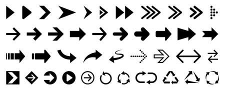 Black arrow icons symbols vector setのイラスト素材