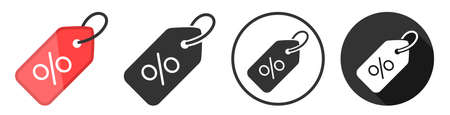 Discount sale offer icon symbol set flat design. black friday conceptのイラスト素材