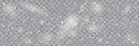 Falling snowflakes isolated on transparent background vector illustrationのイラスト素材