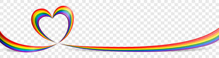 Pride flag heart banner illustration isolated on transparent backgroundのイラスト素材