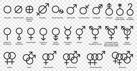 Gender symbol icon vector set illustrationのイラスト素材