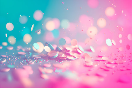 Colorful birthday and carnival party confetti background. Generative AIの素材