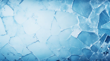 Cracked ice. Ice texture. Abstract background. Blue color.の素材