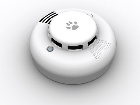 3d rendered image of a smoke detector.の写真素材