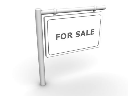 3d rendered image of a FOR SALE sign.の写真素材