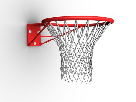 3d image of a basketball hoop with net.の写真素材