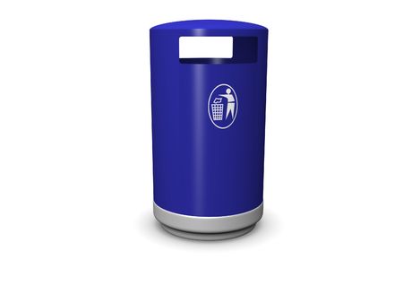 3d image of a garbage can with a recycle symbol.の写真素材