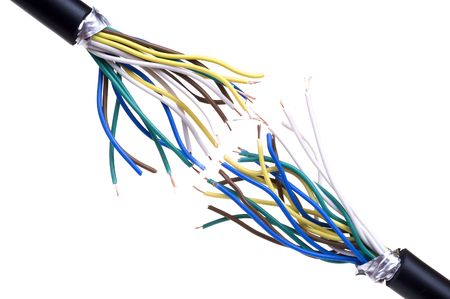 Break black comunikation cable