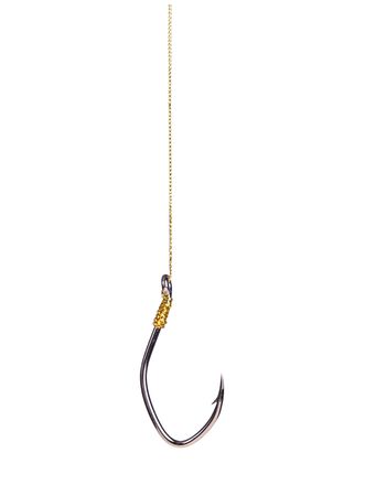 Fishing hook isolated on white background with path