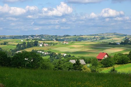 Polish landscape around the mountain regions