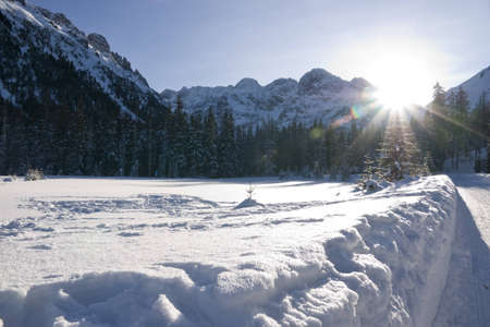 Tatra mountains in winterの写真素材
