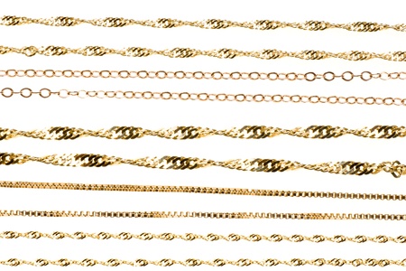 Gold chainsの写真素材