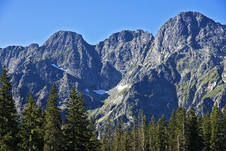High peaks in the Polish Tatras mountainsの写真素材