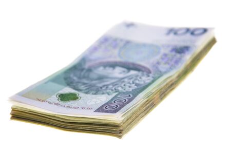 Polish banknotes stacked