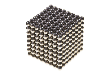 Cube made of  magnetic beadsの写真素材