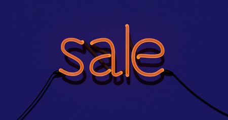Sale 3d Sign on in Blue Background, Special Offer Sale Advertising - 3D Rendering Conceptの写真素材