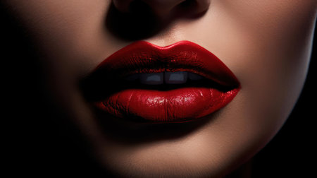 Sizzling bold lips that are unforgettable to the eye created with Generative AIの素材