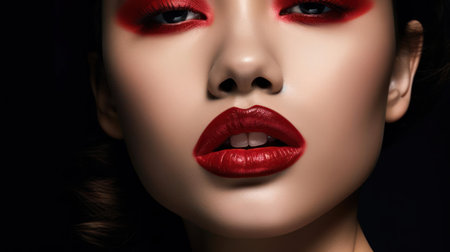 Sizzling bold lips that are unforgettable to the eye created with Generative AIの素材