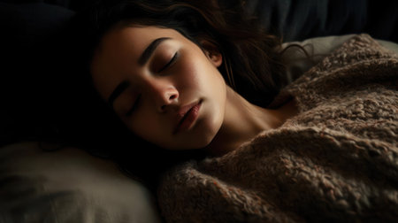 Her lips were soft and inviting like a cozy bed created with Generative AIの素材
