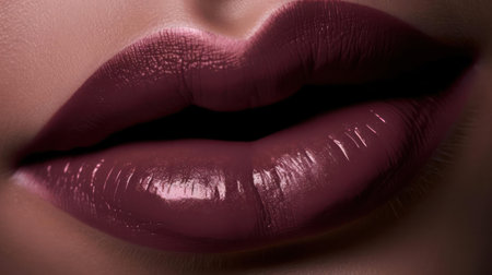Mesmerizing enigmatic lips in a misty shade of mauve created with Generative AIの素材