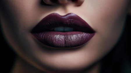 Mesmerizing enigmatic lips in a misty shade of mauve created with Generative AIの素材