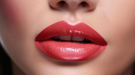 Rosy lips that are full and flawless created with Generative AIの素材
