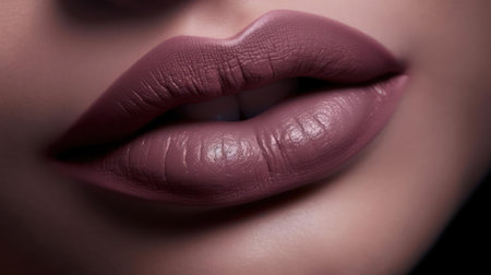 Mesmerizing enigmatic lips in a misty shade of mauve created with Generative AIの素材