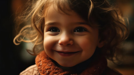 Her smile reaches all the way to her eyes making them twinkle created with Generative AIの素材